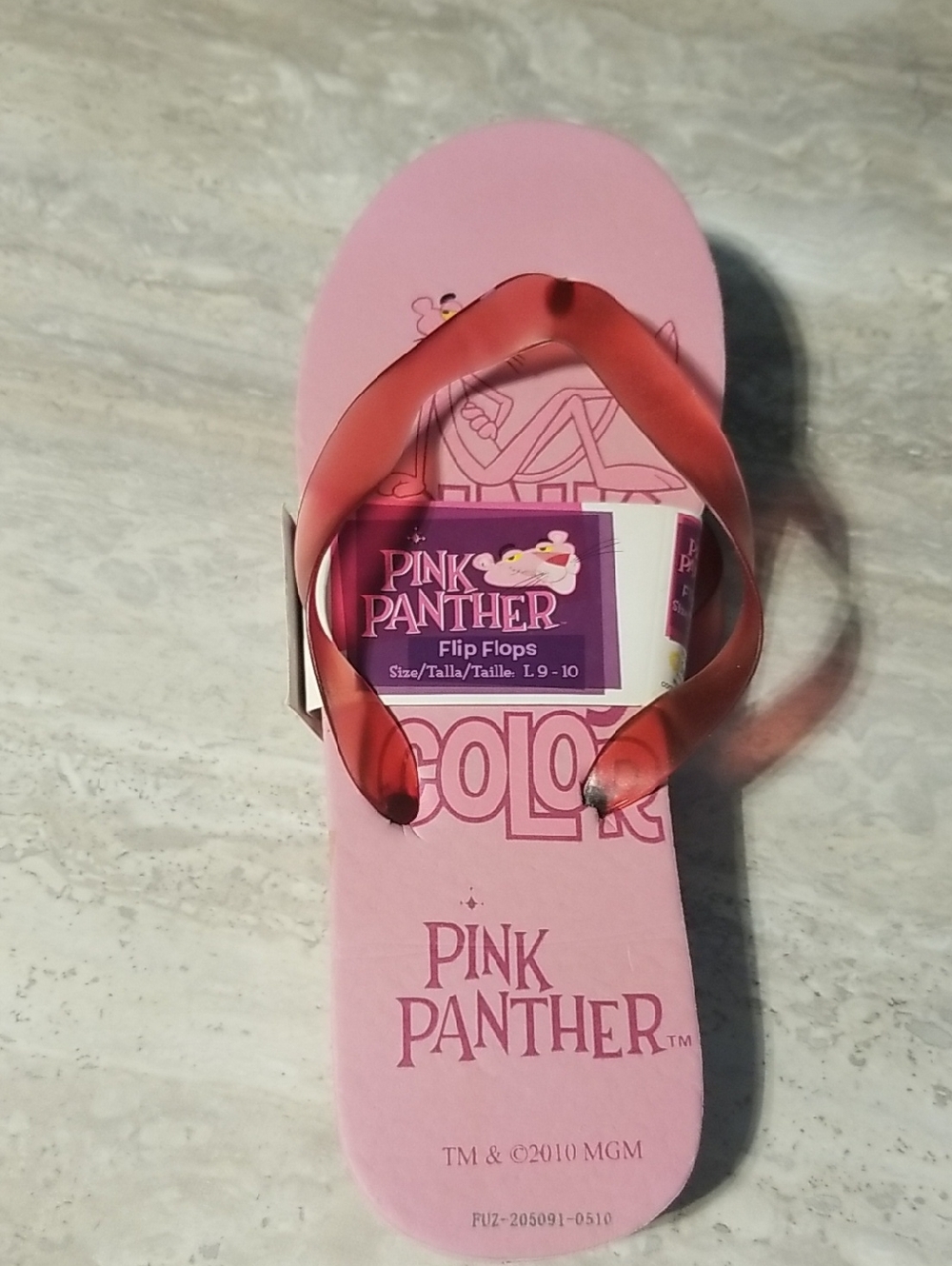 Pink Panther Pink Flip Flops Ladies 9-10